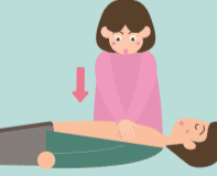 가슴압박점 찾은 후 30회 가슴압박